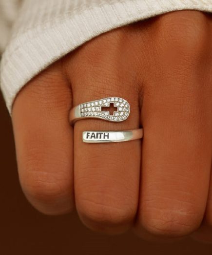 Baptism Cross Custom Name Ring